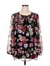 Lane Bryant 100% Polyester Black 3/4 Sleeve Blouse Size 16 - photo 1