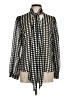 Chico's 100% Polyester Houndstooth Black Long Sleeve Blouse Size Med (1) - photo 1