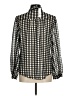 Chico's 100% Polyester Houndstooth Black Long Sleeve Blouse Size Med (1) - photo 2