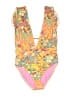Beth Richards Paisley Yellow One Piece Swimsuit Size L - photo 1