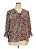 Cato 100% Polyester Paisley Brown 3/4 Sleeve Blouse Size 18 - 20 - photo 1