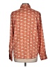 Ann Taylor 100% Polyester Print Orange Long Sleeve Blouse Size L - photo 2