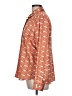Ann Taylor 100% Polyester Print Orange Long Sleeve Blouse Size L - photo 5