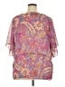 Chaps 100% Polyester Paisley Purple Short Sleeve Blouse Size 2X - photo 2