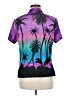 Lavish 100% Polyester Tropical Purple Short Sleeve Blouse Size M - photo 2