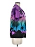 Lavish 100% Polyester Tropical Purple Short Sleeve Blouse Size M - photo 4