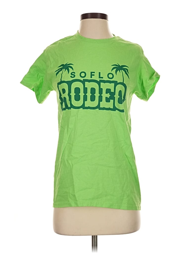Pre-owned Gildan Short Sleeve T-shirt In Green