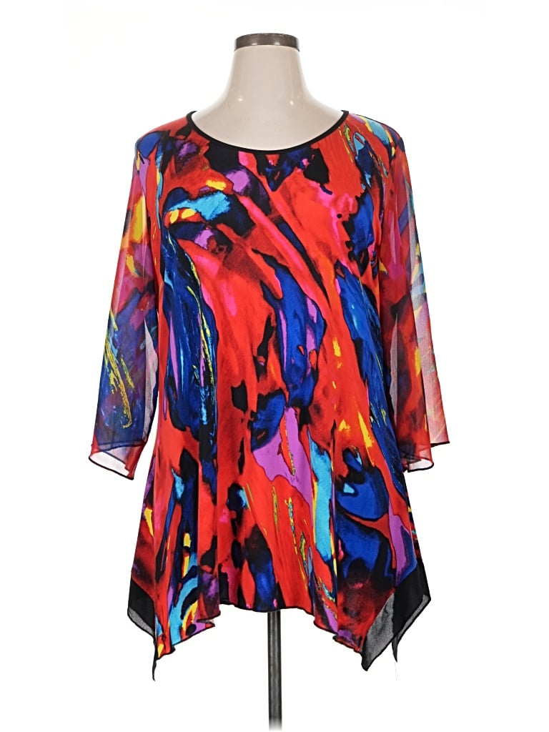 Pre-owned Peter Nygard 3/4 Sleeve Blouse In Orange