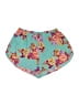 Ambiance Apparel 100% Polyester Floral Teal Shorts Size L - photo 1
