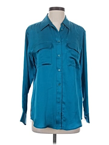Equipment Long Sleeve Silk Top (view 1)