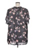 Torrid 100% Polyester Floral Gray Short Sleeve Blouse Size 3X Plus (3) - photo 2
