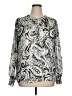 Haver + Blair 100% Polyester Paisley Silver Long Sleeve Blouse Size XL - photo 1