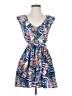 Cals 100% Polyester Graphic Blue Cocktail Dress Size S - photo 1