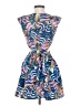 Cals 100% Polyester Graphic Blue Cocktail Dress Size S - photo 2