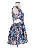Cals 100% Polyester Graphic Blue Cocktail Dress Size S - photo 4