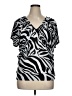 Whats Hot Animal Print Silver Short Sleeve Blouse Size XL - photo 1
