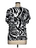 Whats Hot Animal Print Silver Short Sleeve Blouse Size XL - photo 2