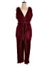 Dee Elly Solid Burgundy Jumpsuit Size 1X (estimated) - photo 1