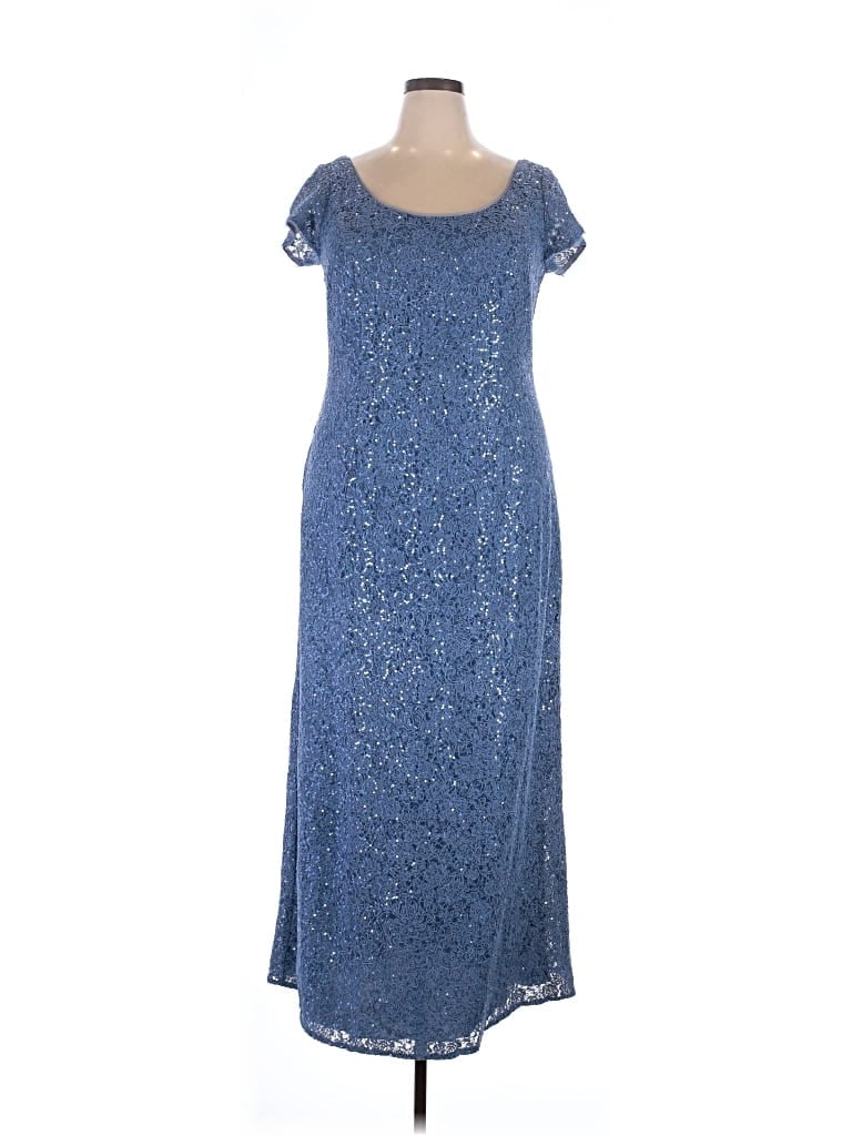 Pre-owned Oleg Cassini Casual Dress In Blue