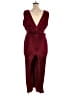 Dee Elly Solid Burgundy Jumpsuit Size 1X (estimated) - photo 2