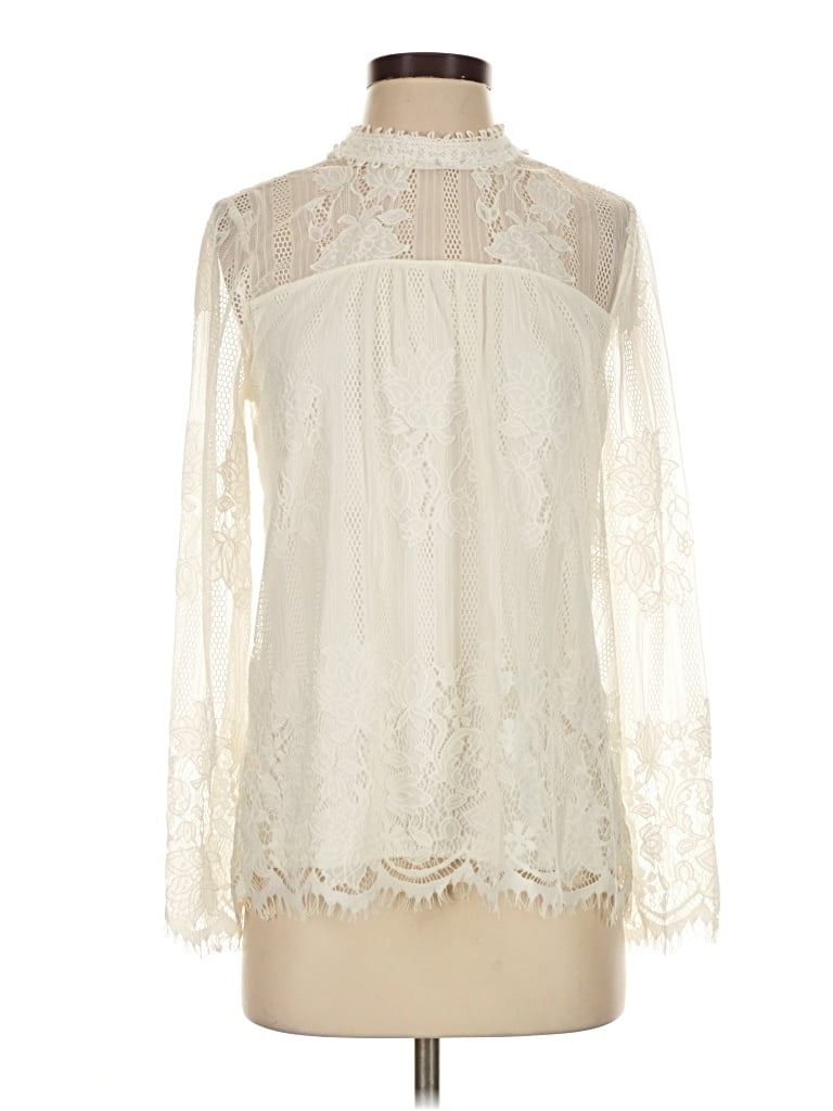 Pre-owned Altar'd State Long Sleeve Blouse In Ivory