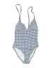 J.Crew Checkered-gingham Blue One Piece Swimsuit Size 12 - photo 1