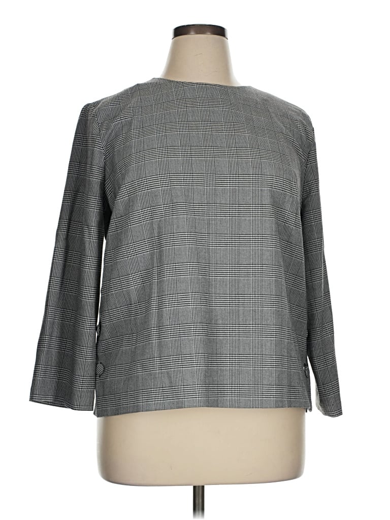 Pre-owned Zara 3/4 Sleeve T-shirt In Gray