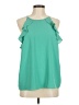 Elle 100% Polyester Green Sleeveless Blouse Size M - photo 1