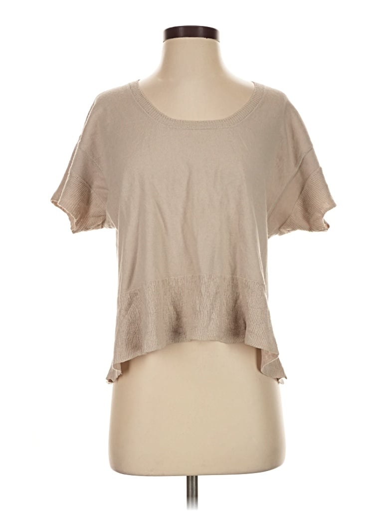 Pre-owned Wilt Short Sleeve Top Tan Scoop Neck Tops