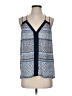 Ramy Brook Blue Tan Sleeveless Silk Top Size S - photo 1