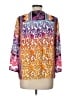 Hale Bob Print Orange Purple 3/4 Sleeve Blouse Size L - photo 2