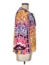 Hale Bob Print Orange Purple 3/4 Sleeve Blouse Size L - photo 4