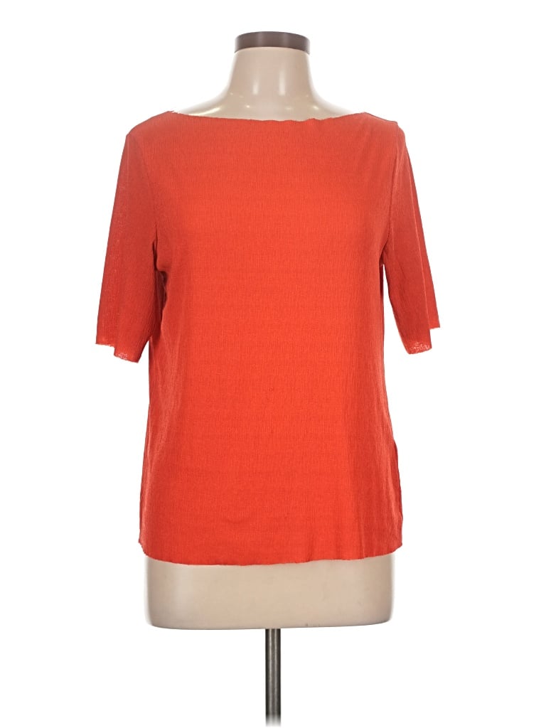 Pre-owned H&m Short Sleeve Top Orange Boatneck Tops