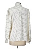 Ann Taylor 100% Polyester Polka Dots Ivory Long Sleeve Blouse Size L - photo 2