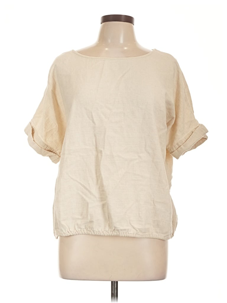Pre-owned Liz Claiborne Short Sleeve T-shirt In Tan