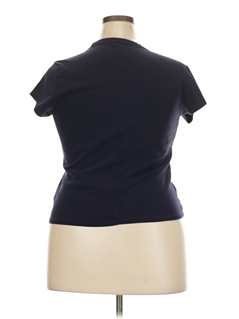 Pre-owned Free Assembly Short Sleeve Turtleneck In Blue
