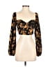 Shein 100% Polyester Gold Long Sleeve Blouse Size 2 - photo 1