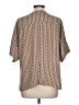 Worthington 100% Polyester Chevron-herringbone Brown Short Sleeve Blouse Size L - photo 2