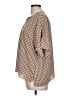 Worthington 100% Polyester Chevron-herringbone Brown Short Sleeve Blouse Size L - photo 5