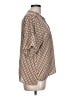 Worthington 100% Polyester Chevron-herringbone Brown Short Sleeve Blouse Size L - photo 4