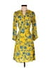 CAbi 100% Polyester Print Yellow Casual Dress Size XS - photo 1