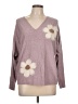Aaeda Floral Purple Pullover Sweater Size L - photo 1