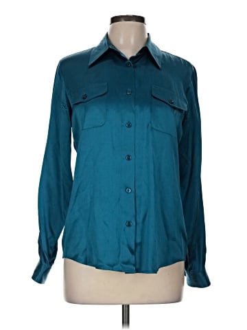 Rafaella Long Sleeve Silk Top (view 1)