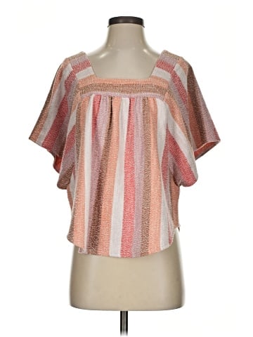 Madewell Texture &amp; Thread Butterfly Top in Sherbet Stripe (view 1)