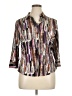 Essentials Metallic Silver 3/4 Sleeve Blouse Size XL - photo 1
