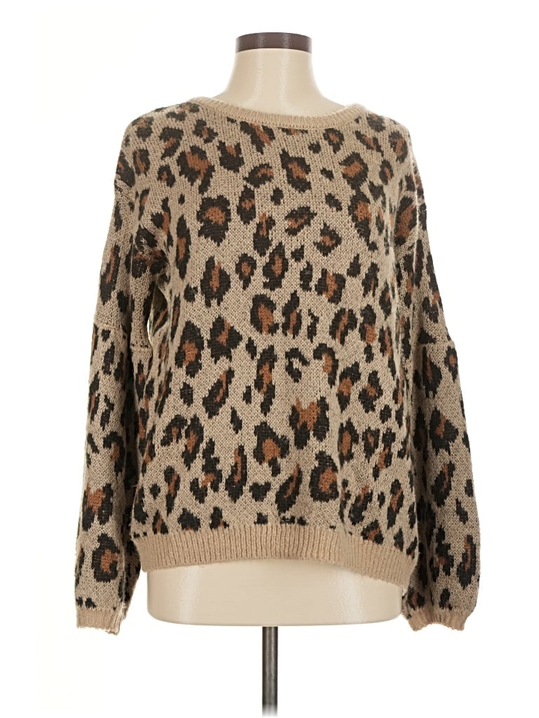 Pre-owned Amuse Society Pullover Sweater In Tan