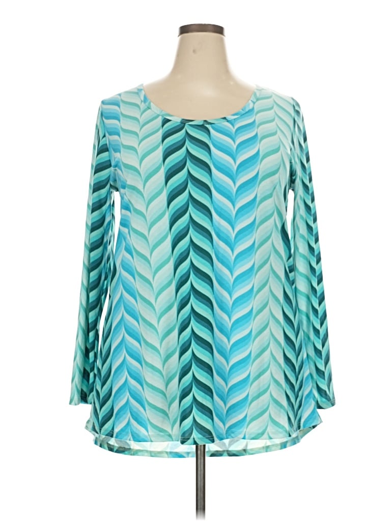 Pre-owned Lularoe 3/4 Sleeve T-shirt In Teal