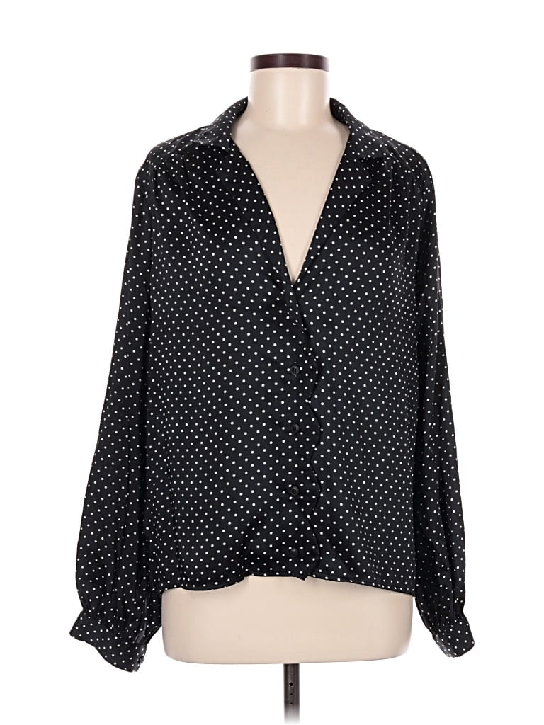 Pre-owned Topshop Long Sleeve Blouse In Black