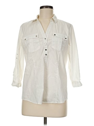7th Avenue Design Studio New York & Company 3/4 Sleeve Button-Down Shirt (view 1)
