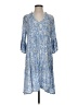 KAFFE 100% Viscose Paisley Blue Ivory Casual Dress Size EU 34 / US 4 - photo 1
